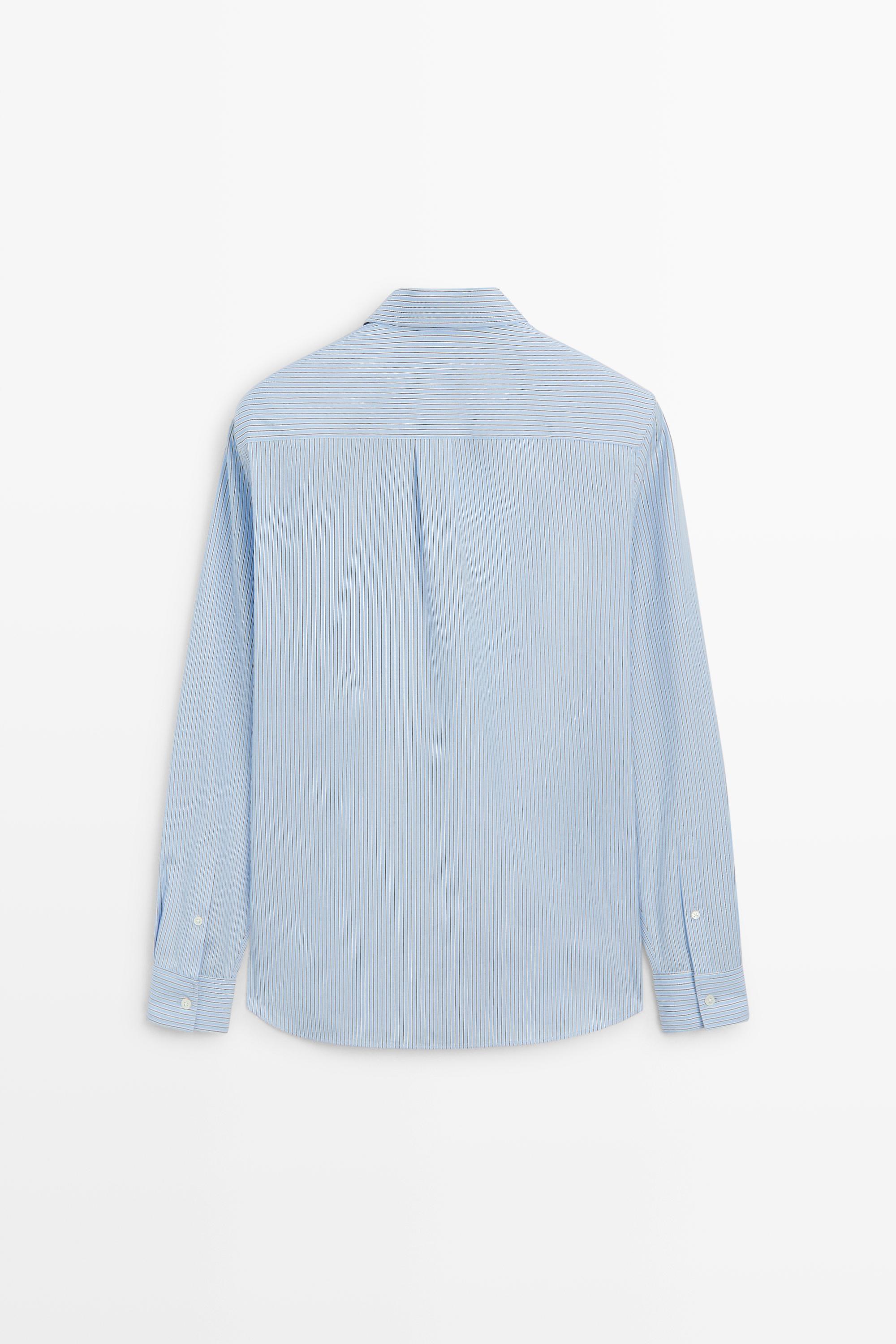Chemise relaxed fit à rayures 100 % coton