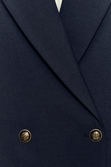 VESTE AJUSTÉE BOUTONS ZW COLLECTION - Bleu marine foncé de Zara - Image 7