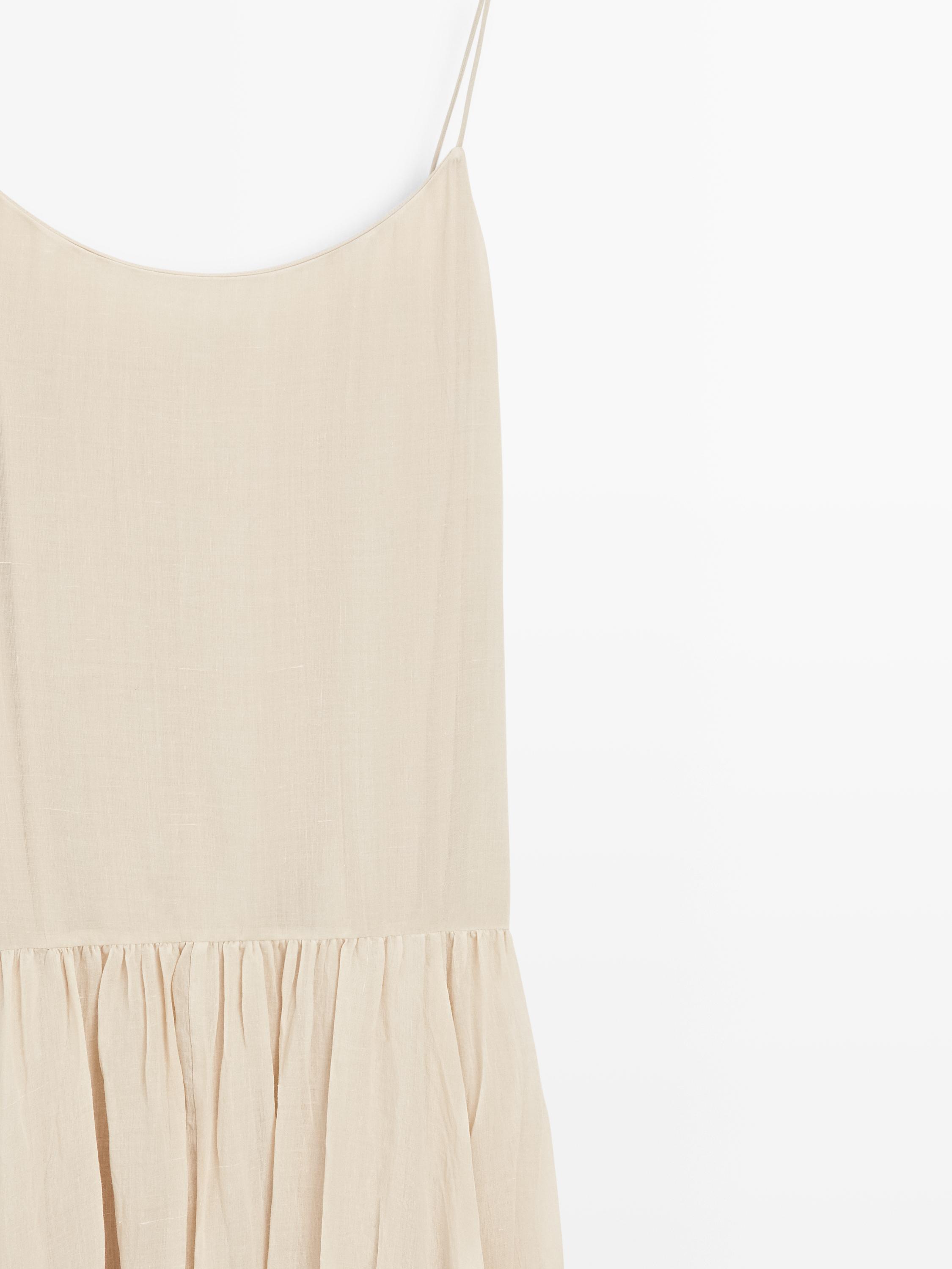 Flowing midi dress with pleated detail
