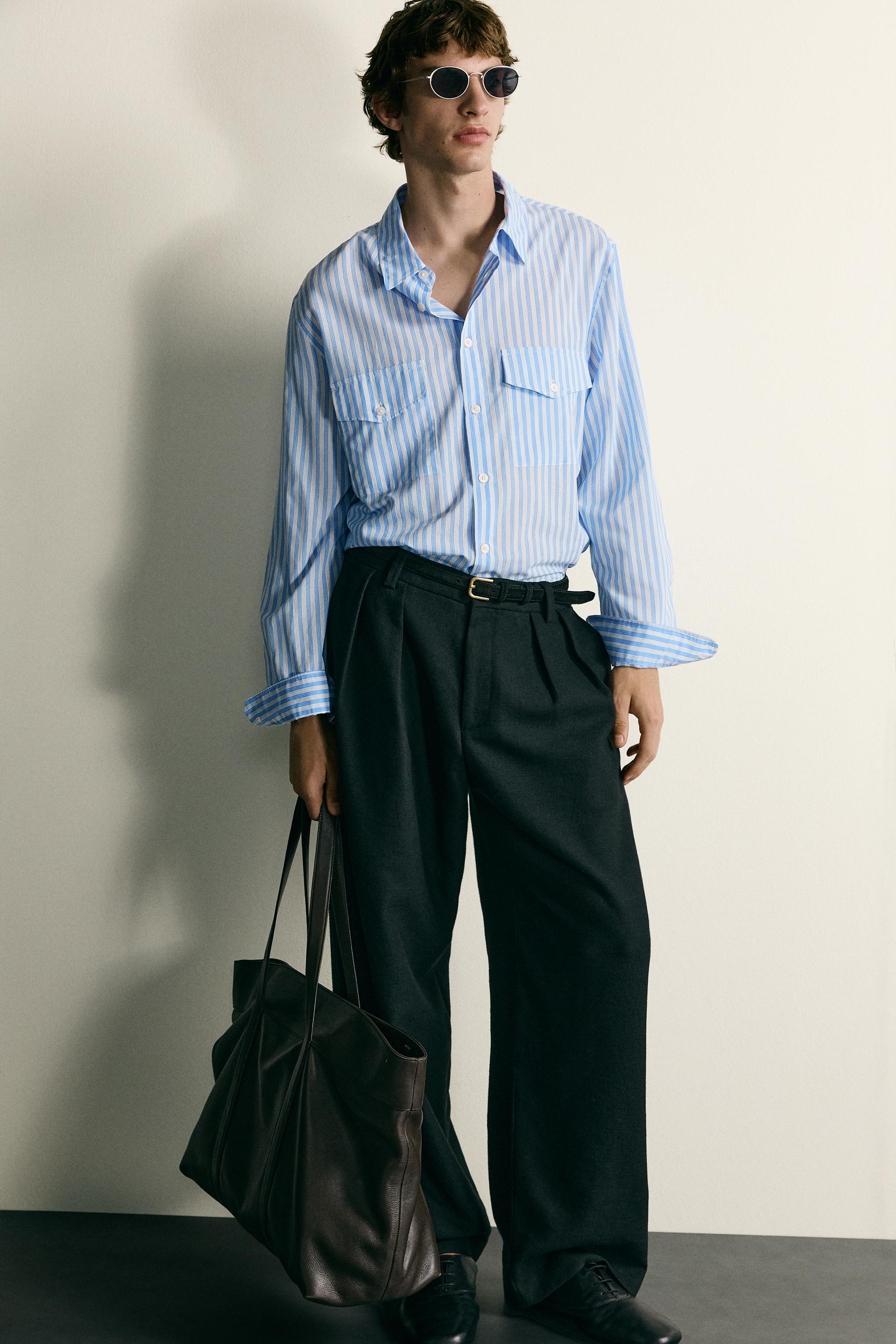 CHEMISE FLUIDE À RAYURES ET POCHES
