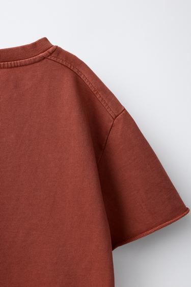 FADED-EFFECT JOGGING T-SHIRT - Russet by Zara - Image 3