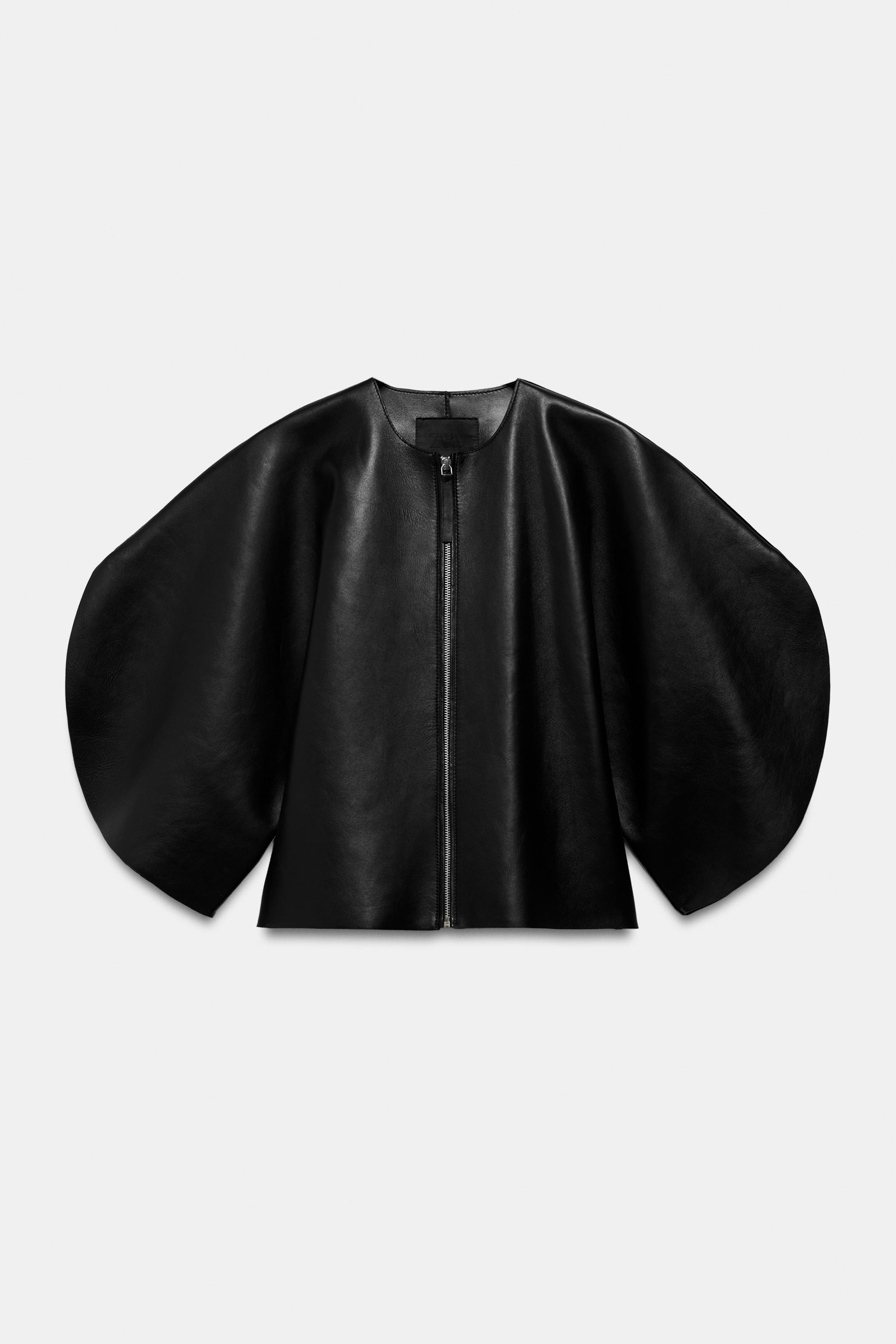 ZW COLLECTION LIMITED EDITION LEATHER ZIP-UP TOP - Black | ZARA ZW COLLECTION LIMITED EDITION LEATHER ZIP-UP TOP - Black | ZARA