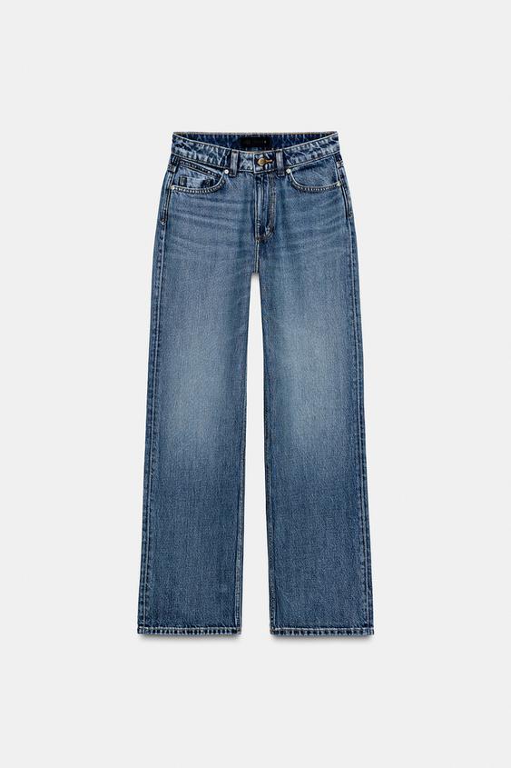 Zara Z1975 HIGH RISE REGULAR LONG LENGTH JEANS - Mid-blue - Image 0