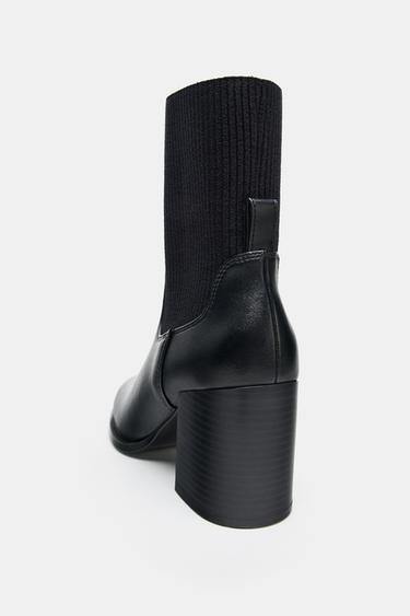 BOTTINES À TALONS EN TISSU - Noir de Zara - Image 6