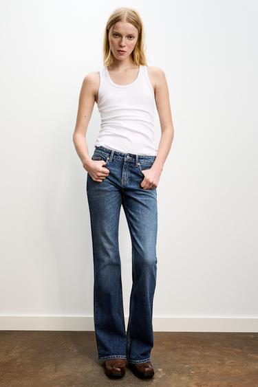 TRF BOOTCUT LOW-RISE JEANS - Navy blue by Zara
