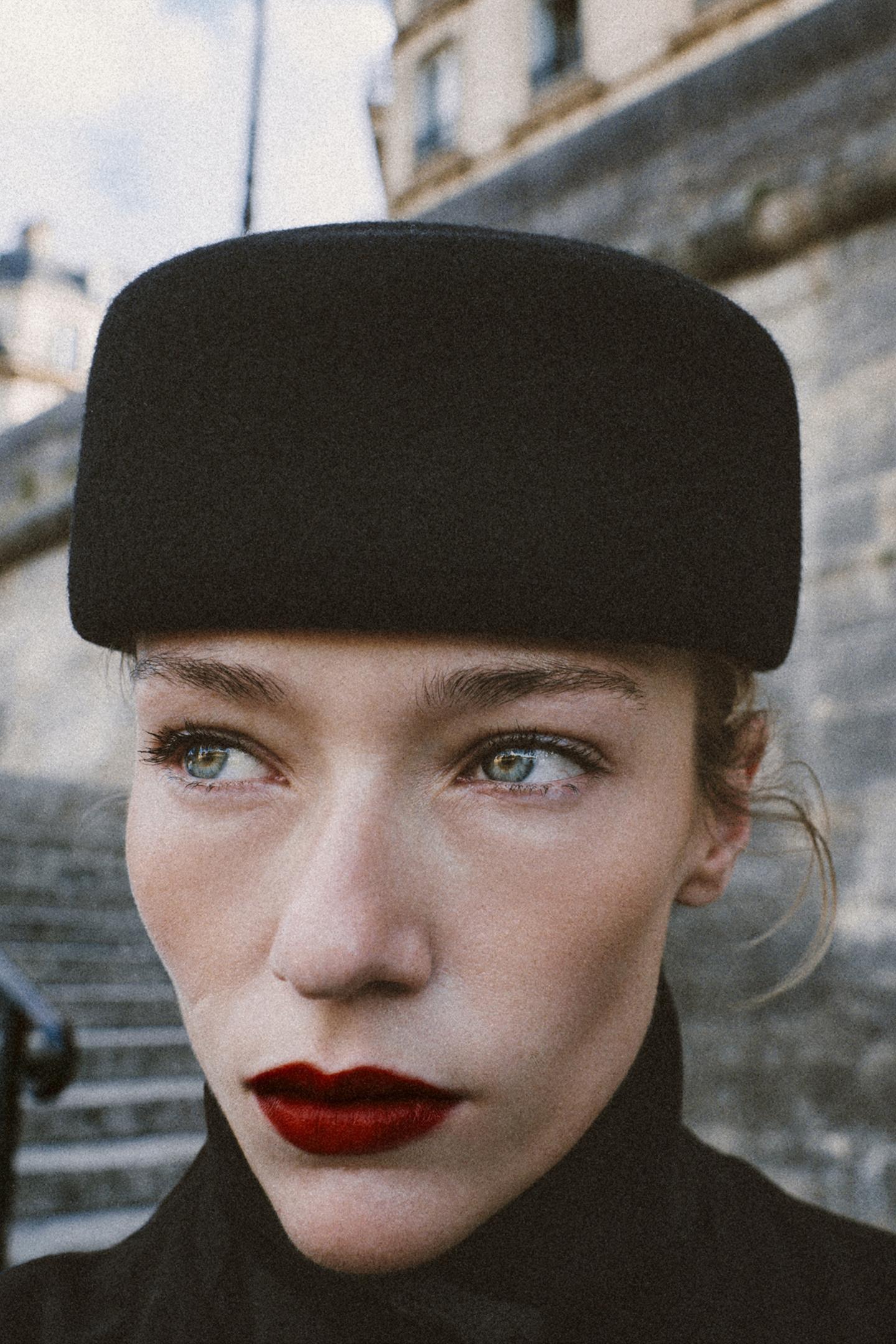 Женский головной убор Zara 100% Wool Oval Hat, цвет: Чёрный — фото 2