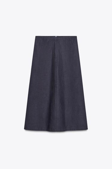 LIMITED EDITION MIDI SKIRT - Navy blue by Zara - Image 4