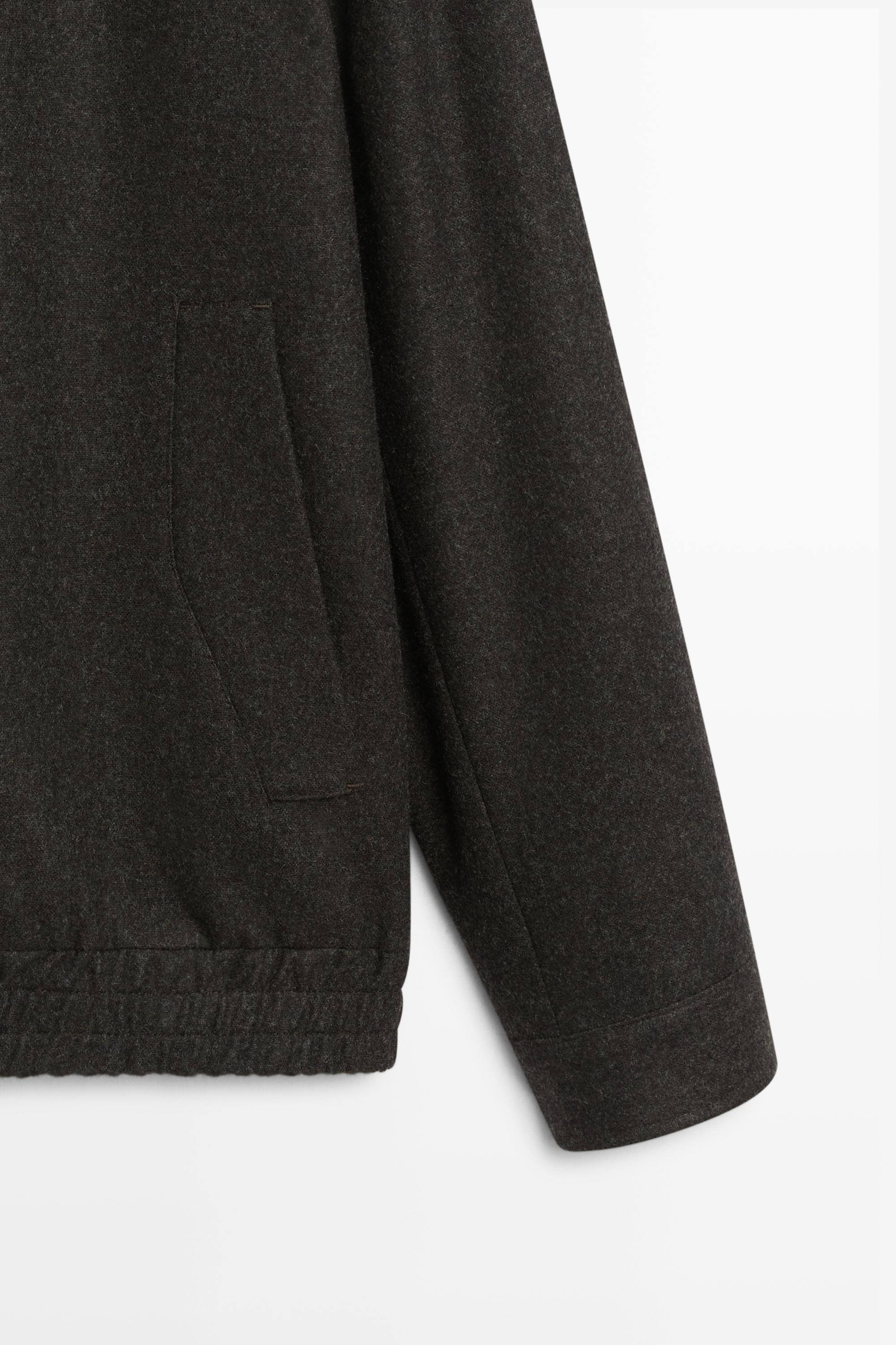 Wool-blend flannel bomber, total look