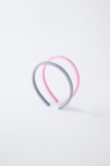 Zara TWO-PACK OF FLORAL HEADBANDS - Pink