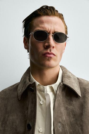 SURCHEMISE COURTE EN CUIR FAÇON DAIM - Vison de Zara - Image 5