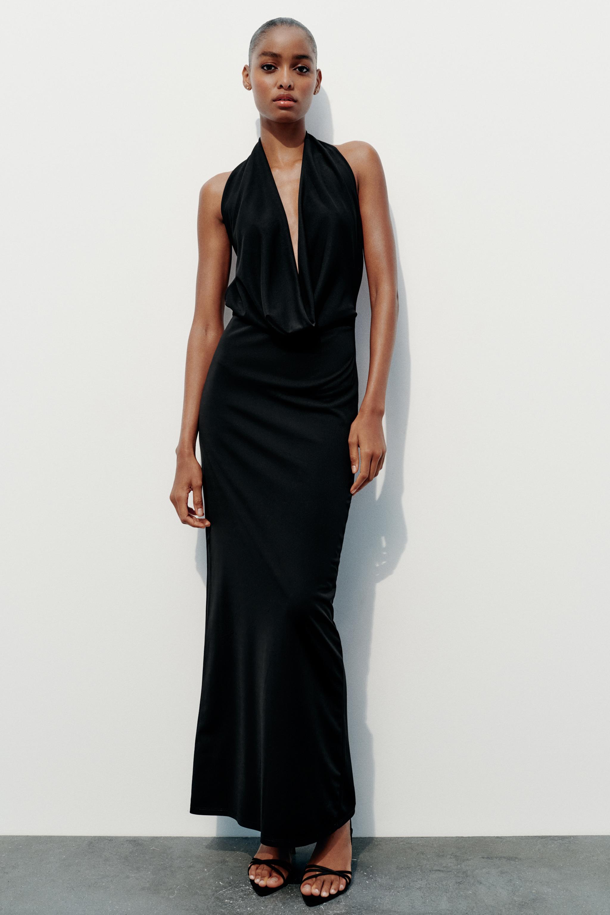 DRAPED HALTER DRESS - Black | ZARA United States