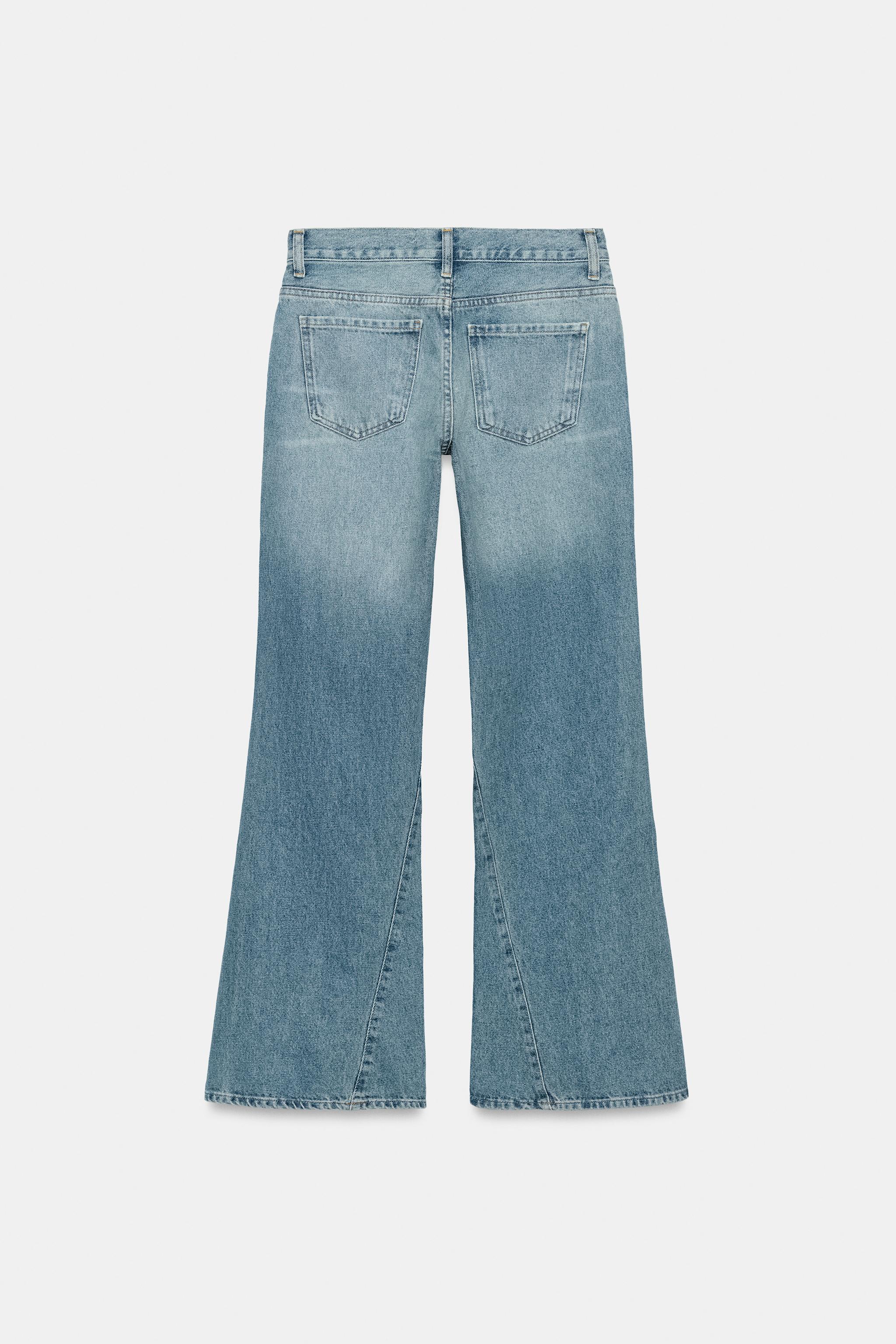 ZW COLLECTION RELAXED FLARE LOW-RISE JEANS - Light blue | ZARA Canada