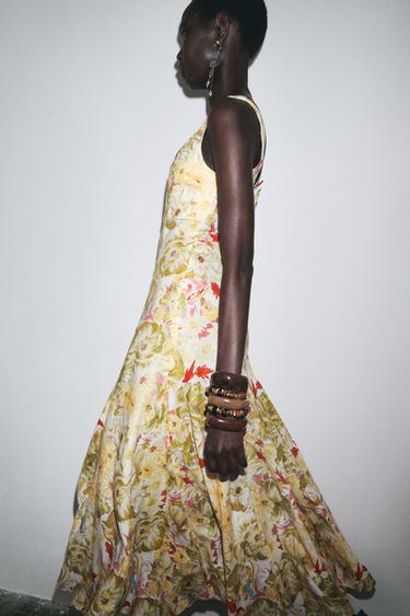 ROBE IMPRIMÉE AVEC LIN ZW COLLECTION - Imprimée de Zara - Image 4