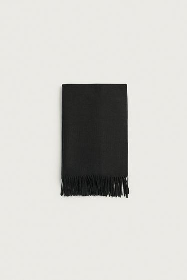 FRINGED SCARF — Black 1