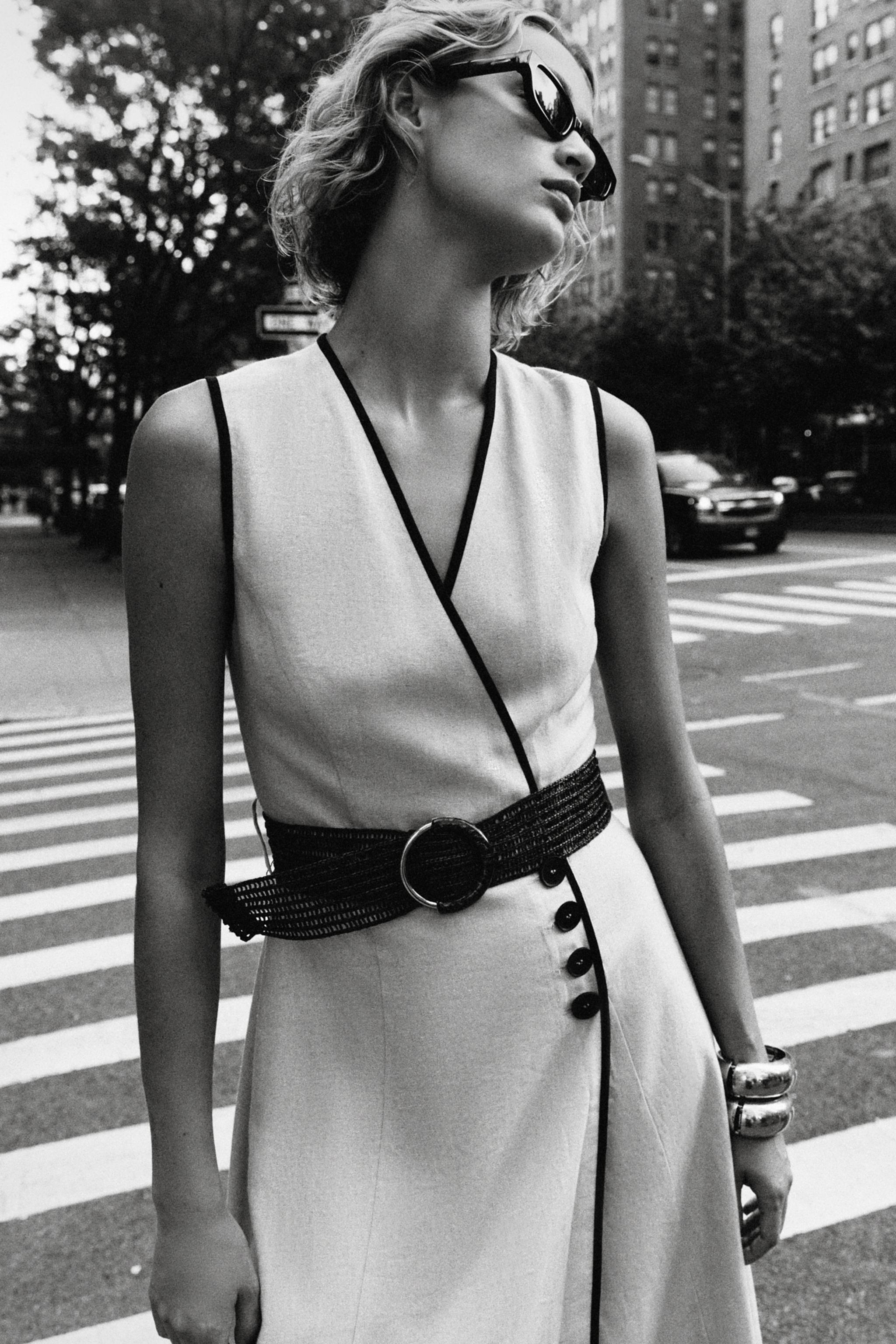 ROBE MIDI CEINTURE AVEC LIN