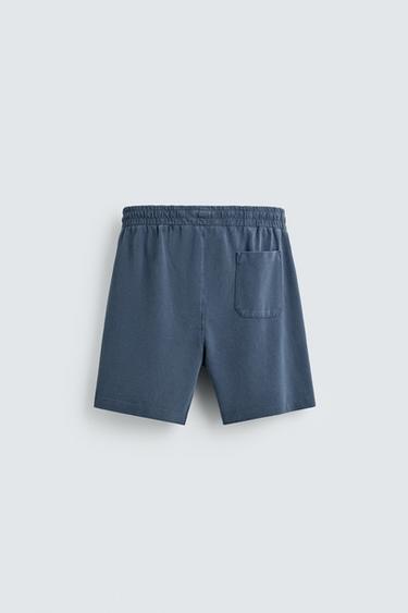 FADED REGULAR FIT PIQUÉ BERMUDA SHORTS - Blue by Zara - Image 7