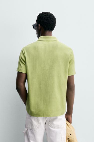 POLO REGULAR FIT EN COTON STRUCTURÉ - Citron vert de Zara - Image 2
