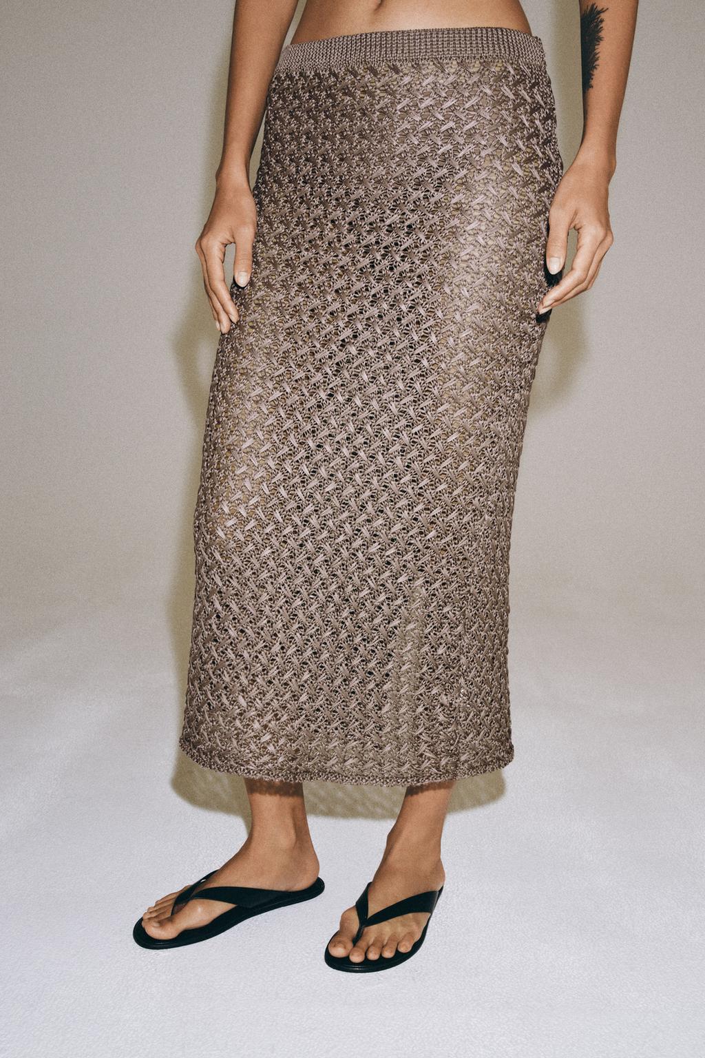 CABLE KNIT MIDI SKIRT