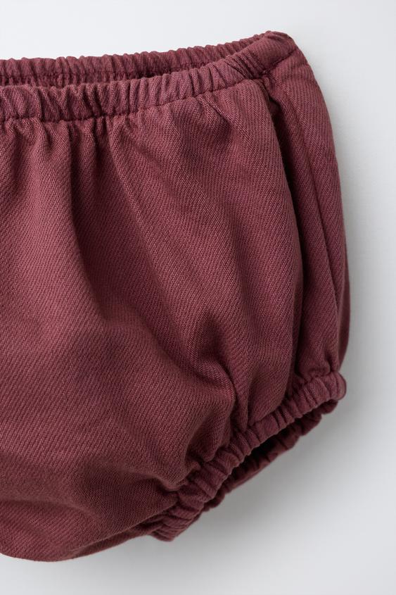 ROBE-SALOPETTE EN SERGE AVEC CULOTTE - Bordeaux de Zara - Image 3