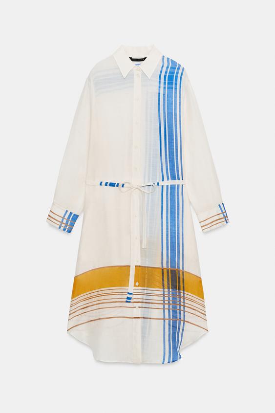 ROBE CHEMISE RAMIE 100% ZW COLLECTION - Multicolore de Zara - Image 5