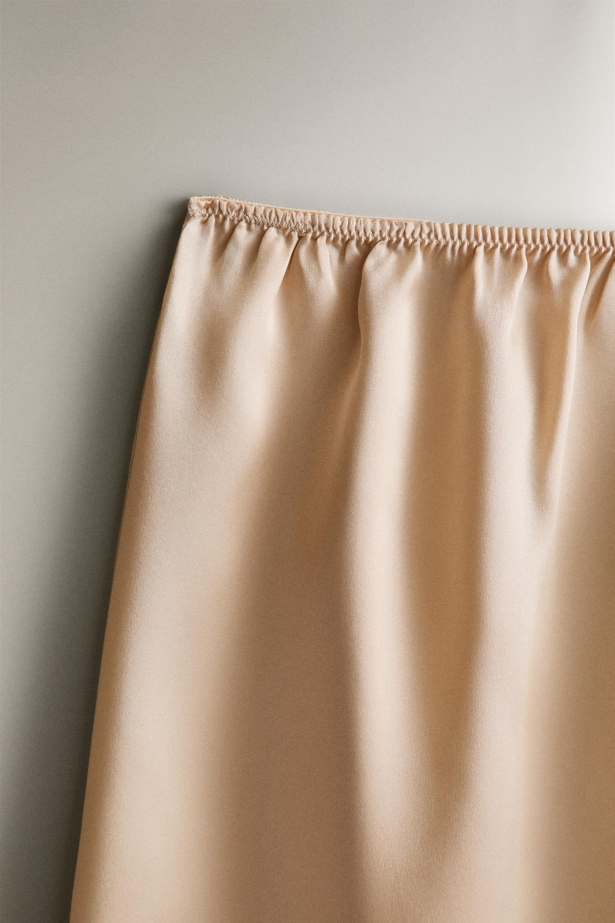 SILK SKIRT — Beige-pink