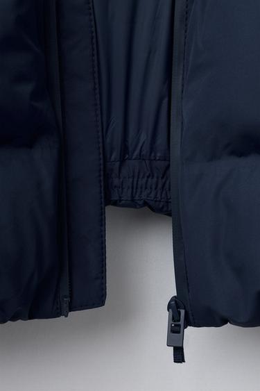 WATER-REPELLENT QUILTED COAT WITH LABEL - Navy blue by Zara - Image 9