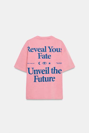FADED-EFFECT TEXT T-SHIRT - Pink by Zara - Image 5