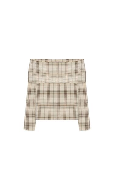 TOP CUADROS ZW COLLECTION - Beige de Zara