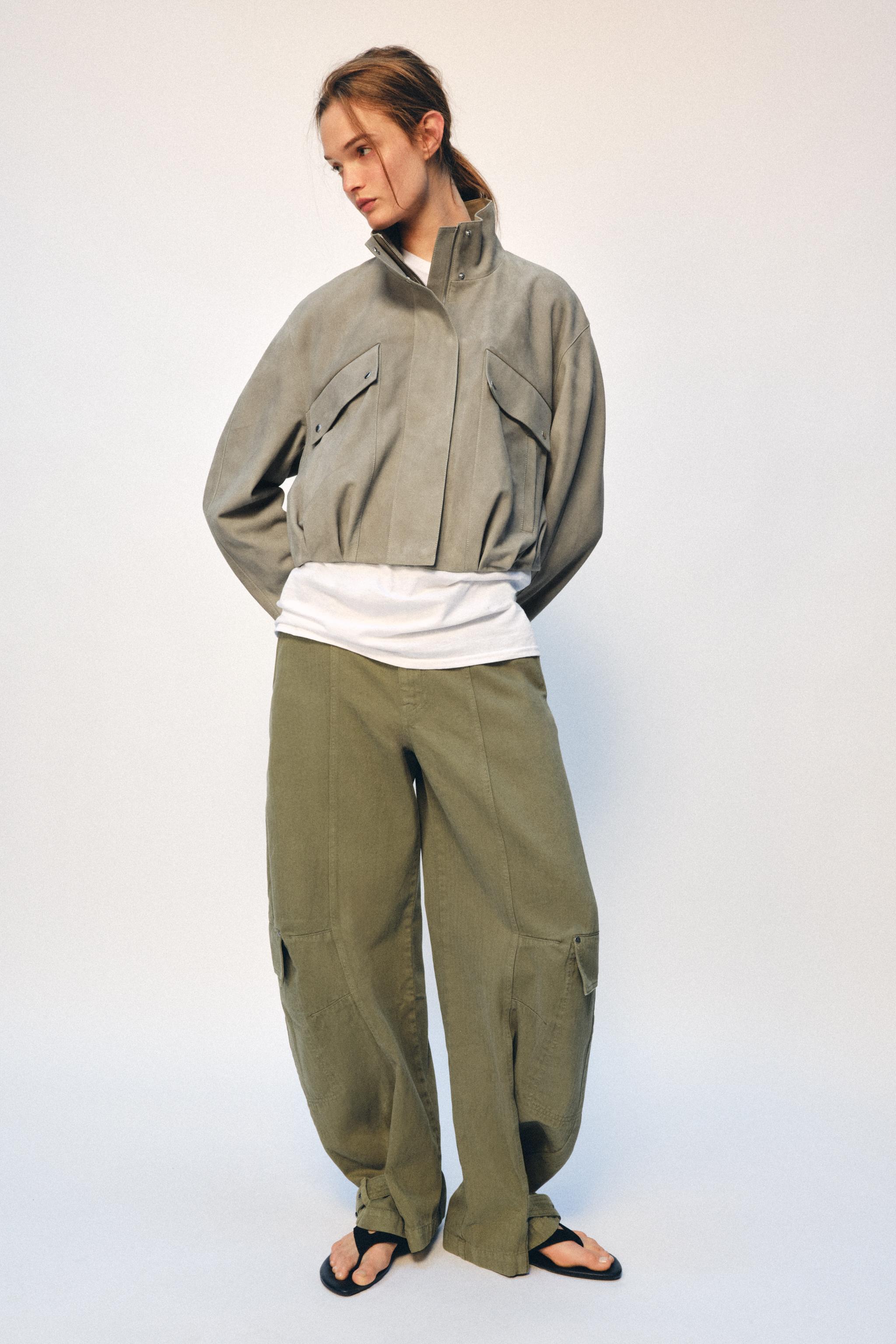 ZW COLLECTION LIMITED EDITION SUEDE LEATHER JACKET - Pearl gray
