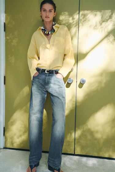 ZW COLLECTION STRIPED CRINKLED SHIRT - Yellow by Zara - Image 0