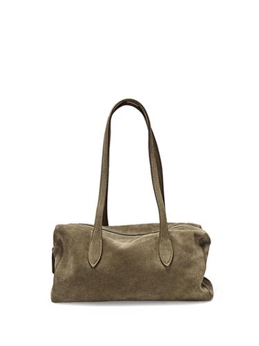 Bolso west satchel piel serraje - Negro oro de Zara