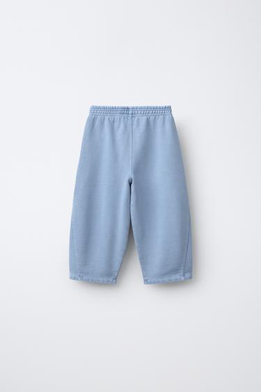 BARREL-LEG PLUSH TROUSERS - Blue by Zara - Image 1