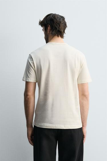 T-SHIRT À TEXTE IMPRIMÉ - Blanc cassé de Zara - Image 2