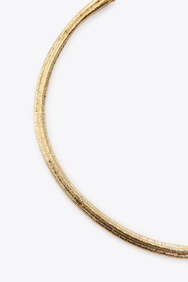 TEXTURED CHOKER NECKLACE - Golden by Zara - Image 3