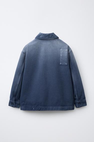 WASHED-EFFECT OVERSHIRT - Blue by Zara