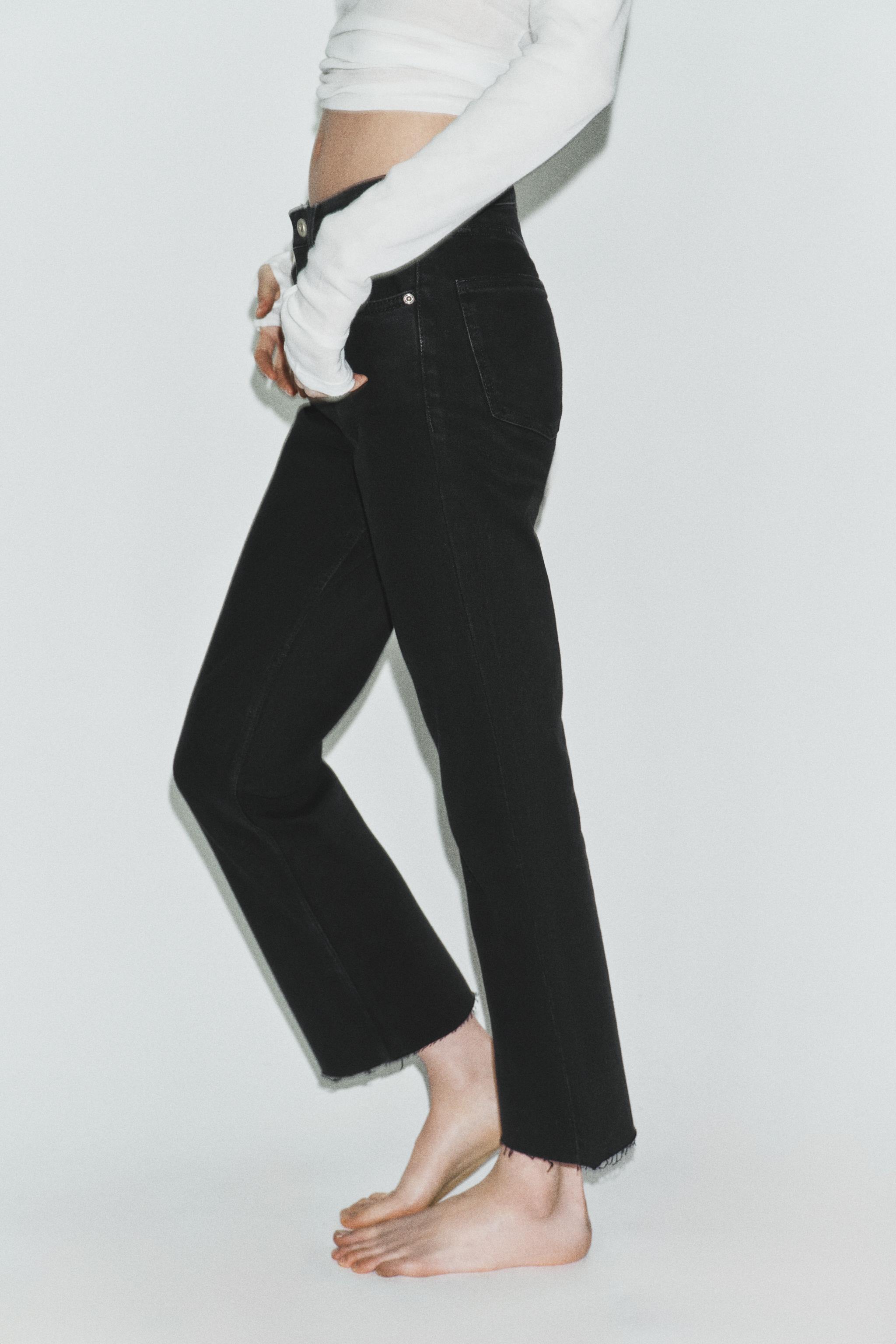 TRF HIGH-WAIST CROPPED FLARE JEANS