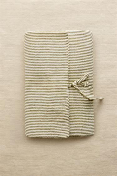 STRIPED MUSLIN BABY CHANGING MAT - Green by Zara