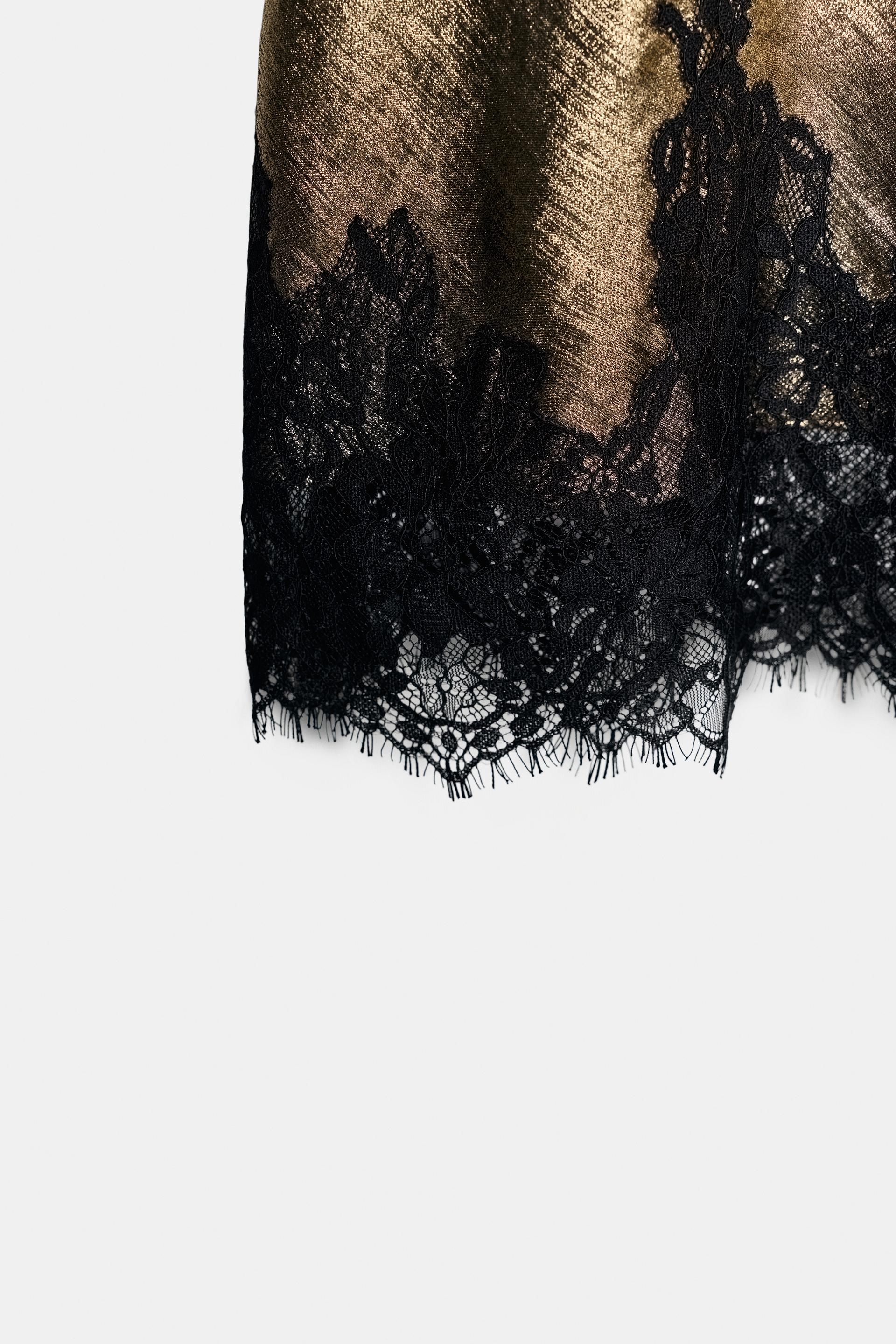 METALLIC EFFECT LACE SKIRT thumbnail 8
