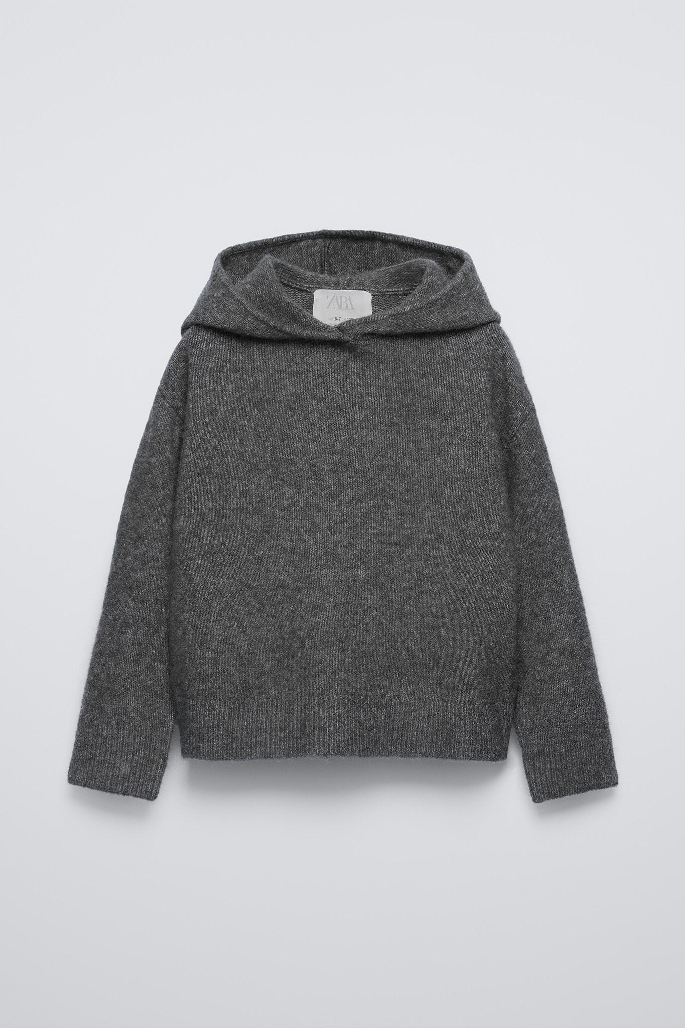 PLAIN HOODED SWEATER Deep blue ZARA Canada