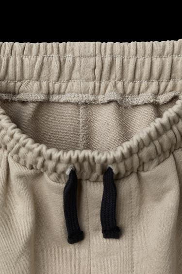 Zara JOGGING PANTS WITH ZIPPERS - Dark camel