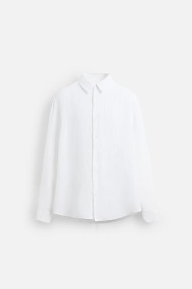 100% LINEN SHIRT - White by Zara