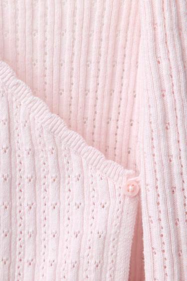 PULL EN MAILLE AJOURÉ - Rose pâle de Zara - Image 3