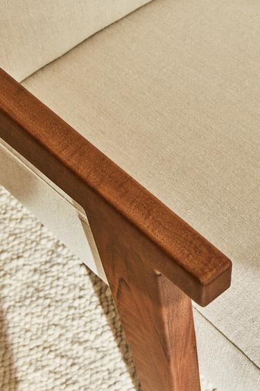 FAUTEUIL EN NOYER TAPISSÉ ZARA HOME BY BLASCO - Écru de Zara - Image 4