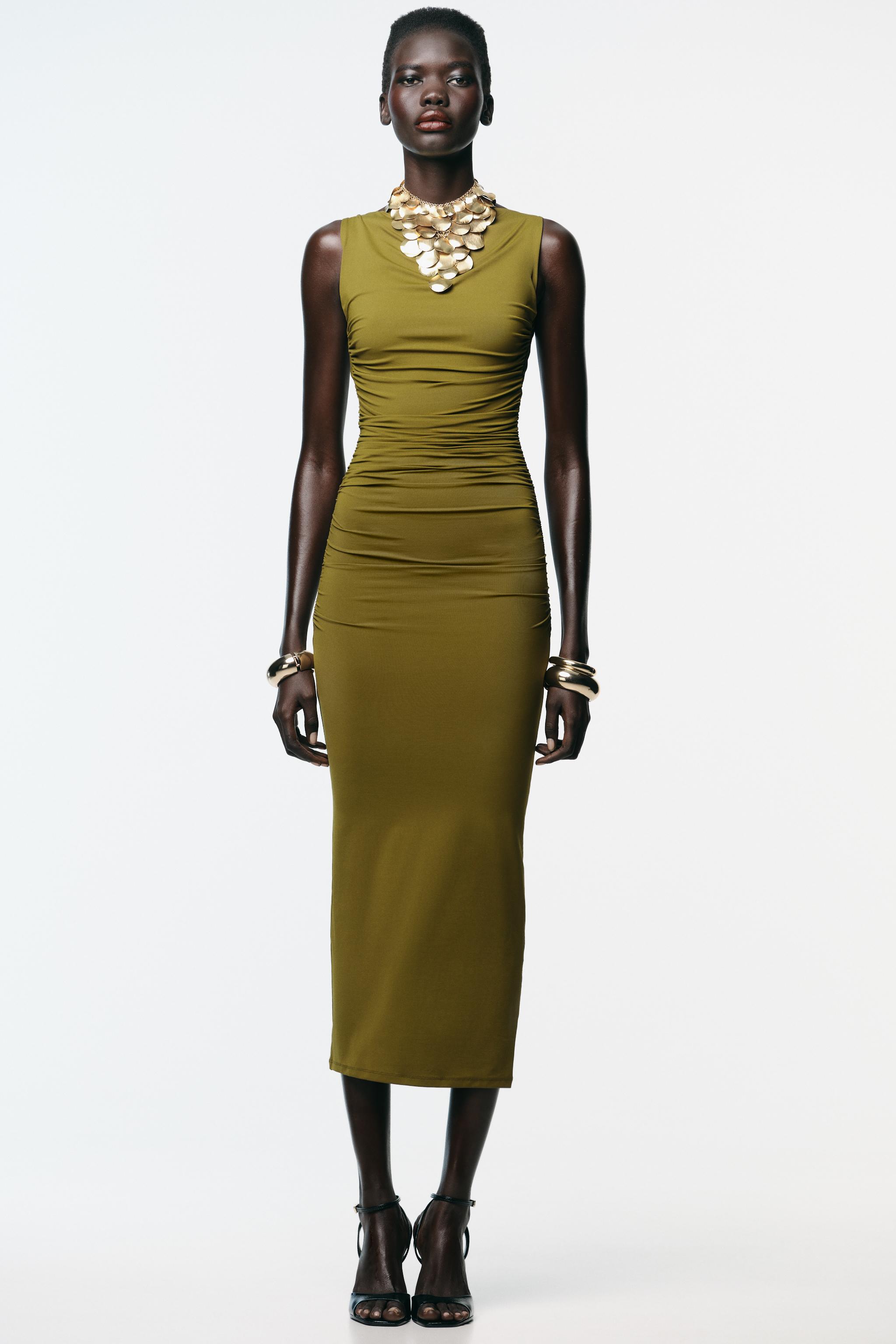 SEASHELL POLYAMIDE DRESS - Dark brown | ZARA United States