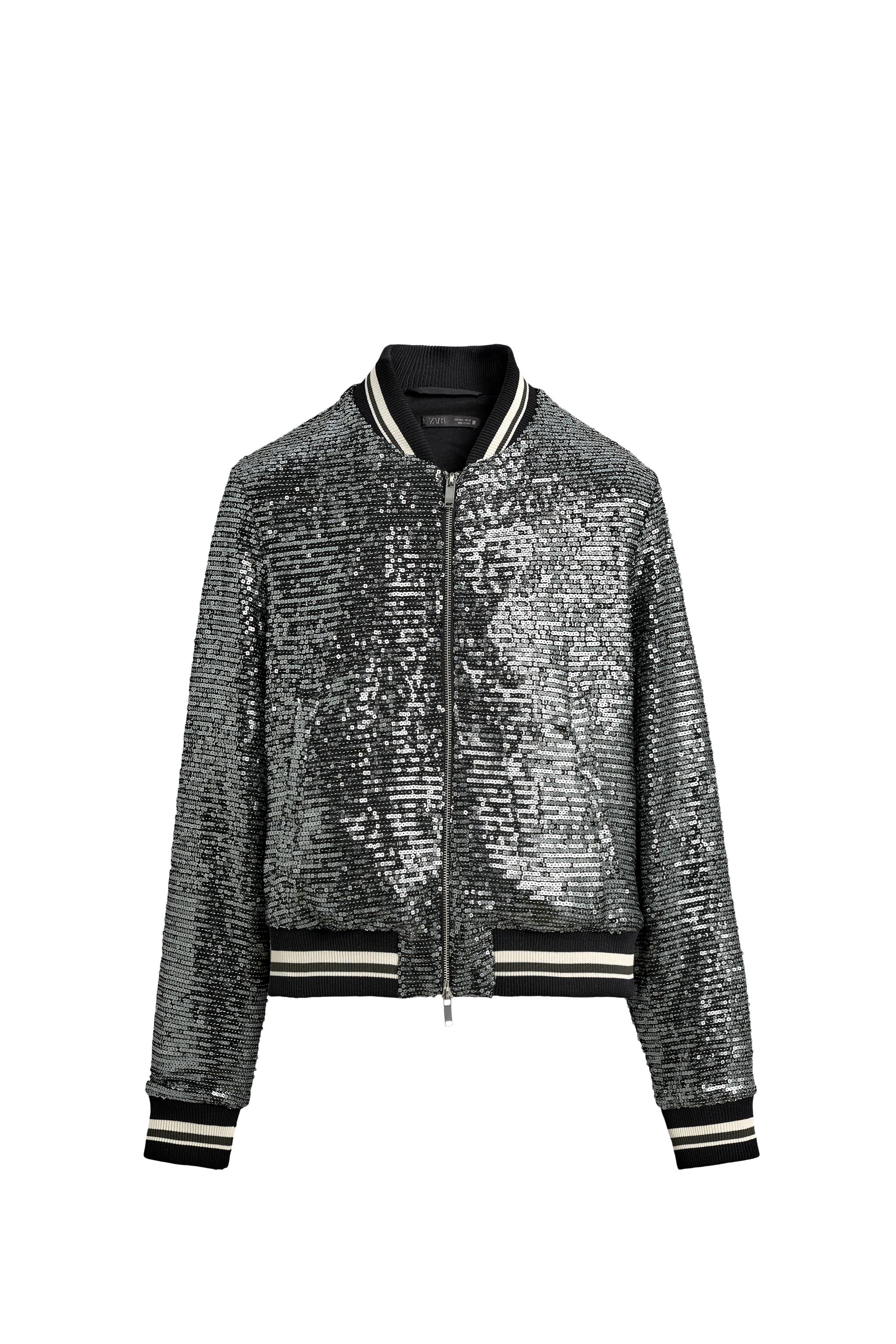 SEQUIN BOMBER JACKET - Black / Silver | ZARA South Africa