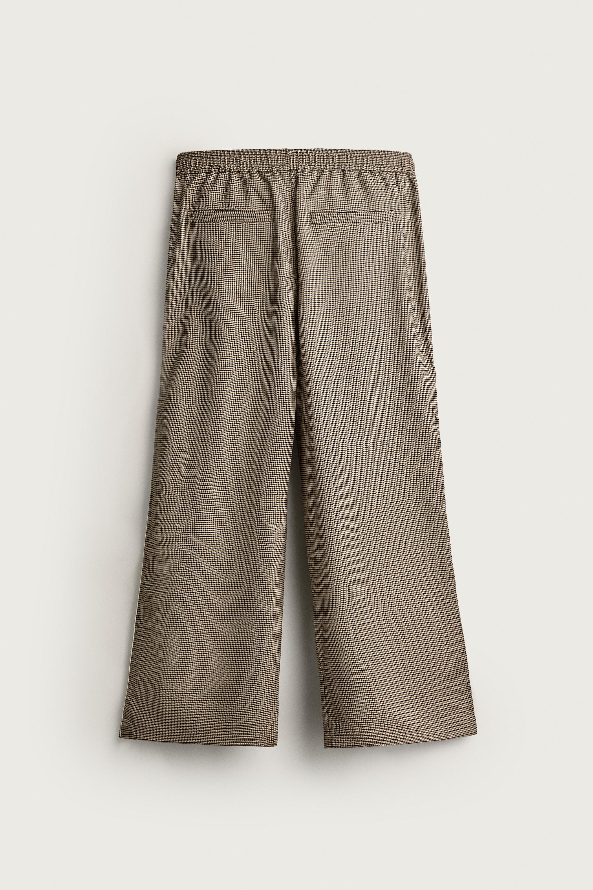 CONTRAST HOUNDSTOOTH RELAXED-FIT PANTS