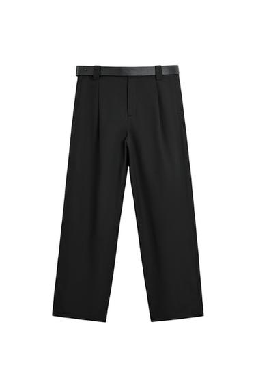 PLEATED TROUSERS WITH BELT
