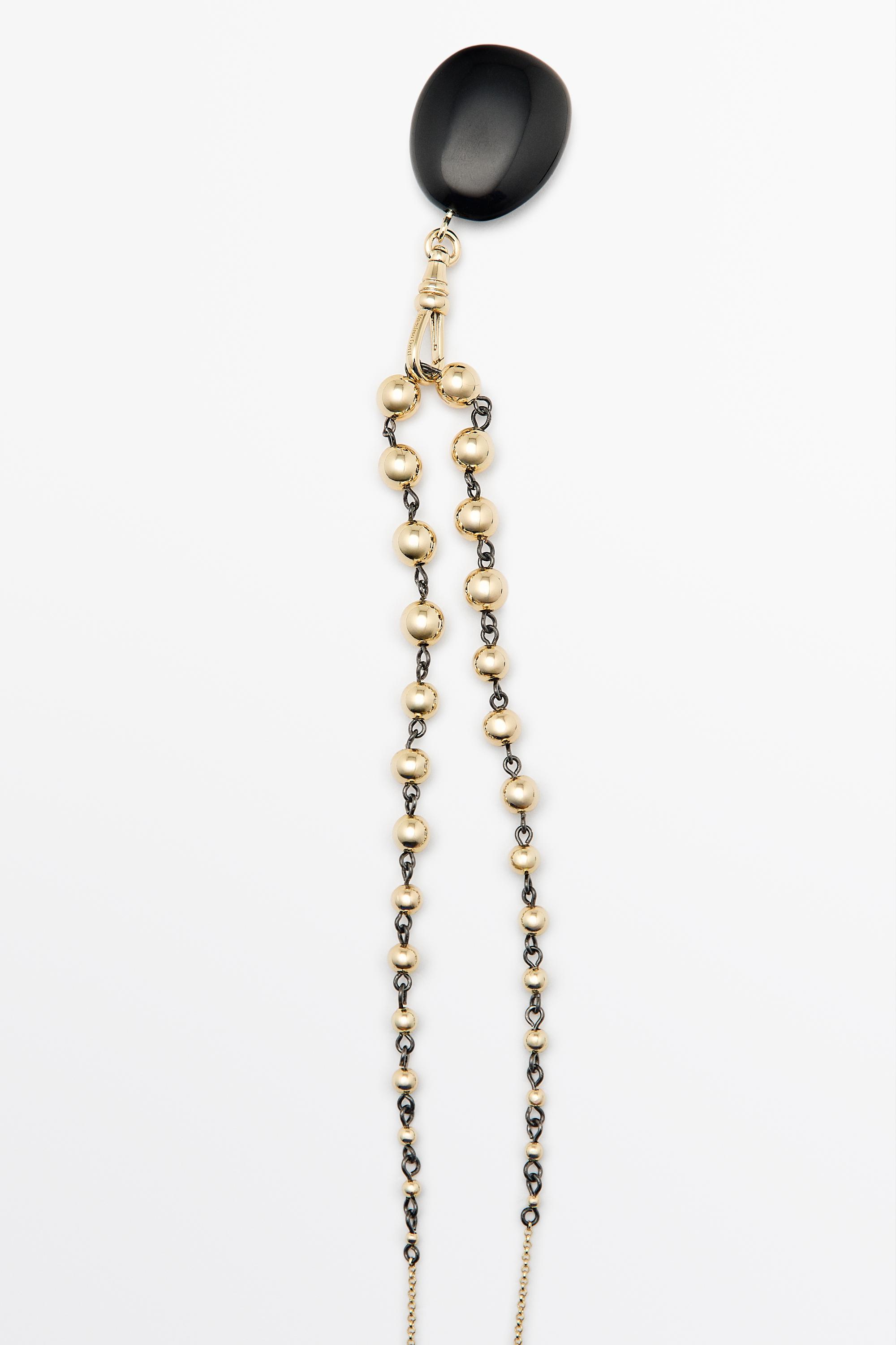 Collier chaîne à billes et onyx