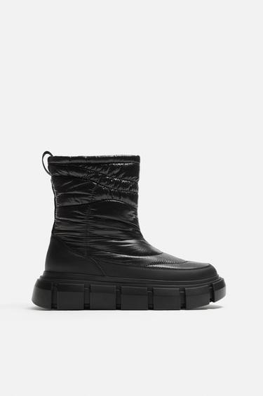 BOTTES MATELASSÉES - Bleu foncé de Zara