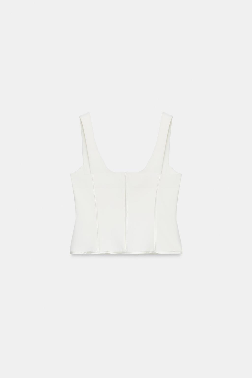 SATIN TRIM BUSTIER TOP - image 2